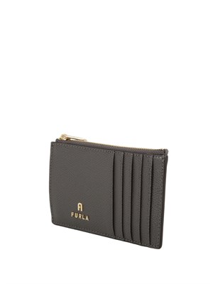 Porta carte di credito Furla Camelia M in pelle grigia in DONNA