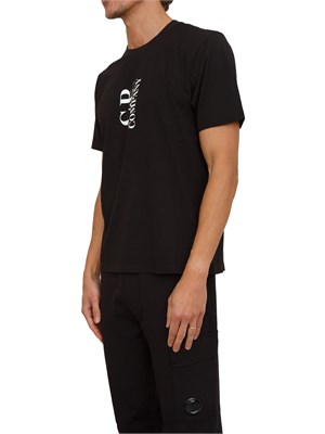 T-shirt uomo C.P. Company in cotone nero in UOMO