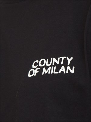 T-shirt uomo County of Milan in cotone nero con stampa dietro in UOMO
