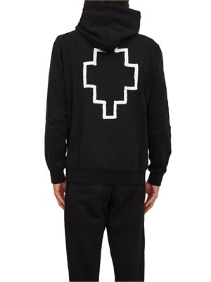 Felpa con cappuccio County of Milan nera con stampa logo dietro in UOMO