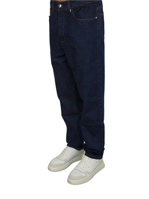 Jeans uomo GCDS lavaggio blu e logo retro in UOMO