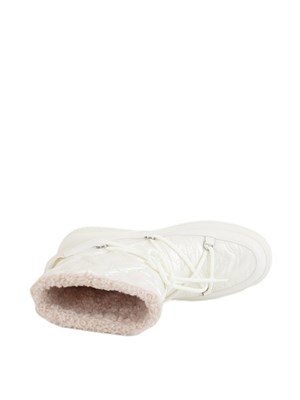 Stivali Yoko 19 Pinko in tessuto spalmato effetto pelle bianco in DONNA