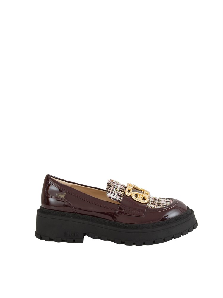 Mocassini Liu Jo donna Rumi 34 in vernice viola con inserto bouclÉ