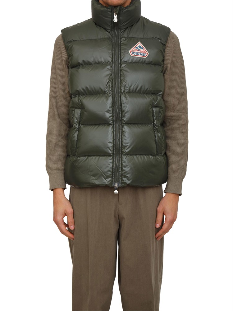 Gilet verde John Pyrenex unisex in piuma d'oca, idrorepellente e antivento