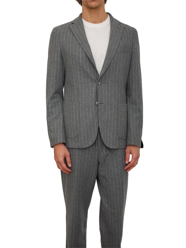 Giacca Boss uomo in lana gessata grigia