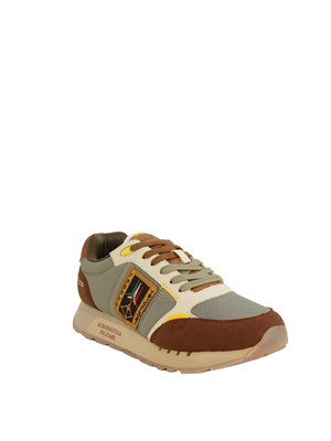 Sneaker uomo Aeronautica Militare in ecopelle verde in UOMO