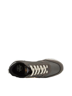 Sneakers uomo Aeronautica Militare in tessuto tecnico grigio e inserti suede in UOMO