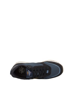 Sneakers uomo Aeronautica Militare in tessuto tecnico blu con inserti suede in UOMO