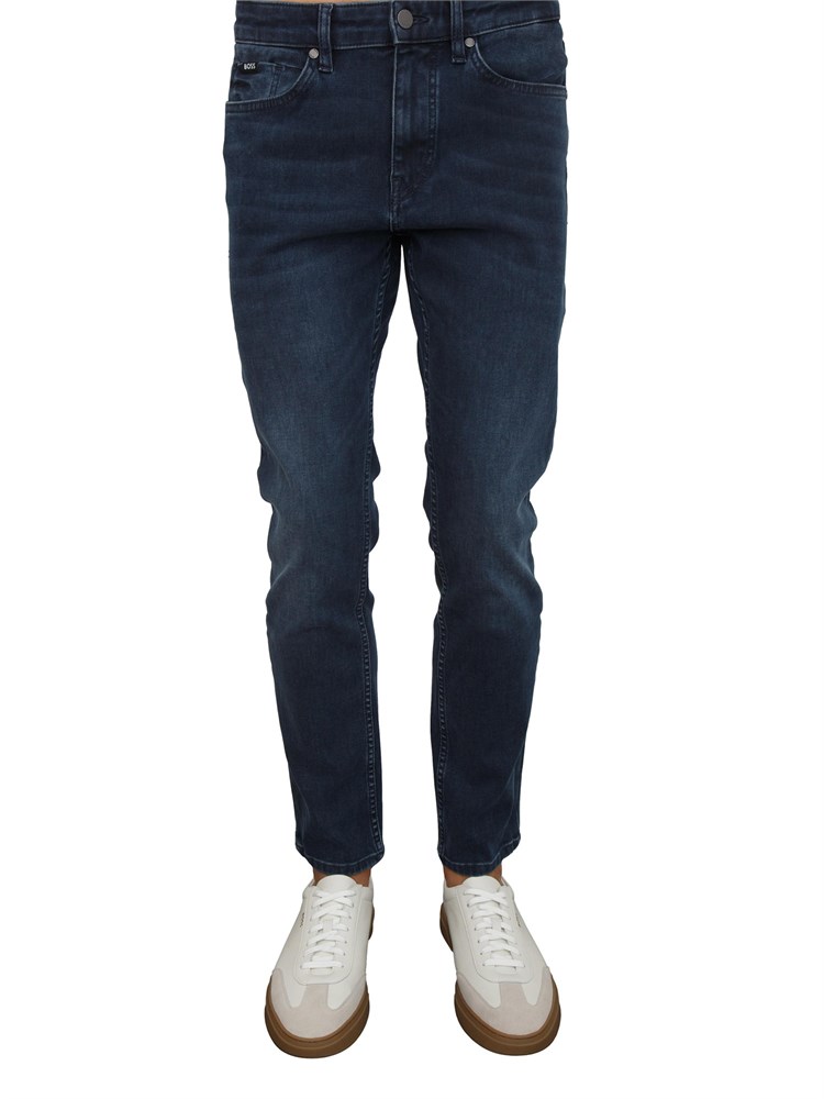 Jeans Boss uomo in cotone blu