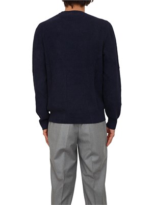 Maglia Boss uomo in misto viscosa effetto velluto blu in UOMO