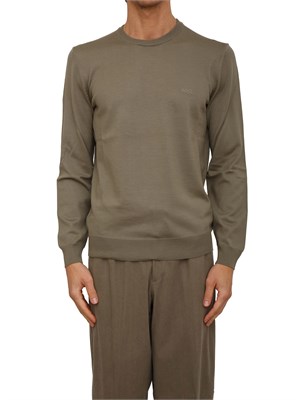 Maglia Boss uomo in lana vergine verde in UOMO