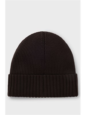 Berretto Boss uomo in lana vergine marrone in UOMO