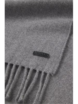 Sciarpa Boss uomo in calda lana grigia in UOMO