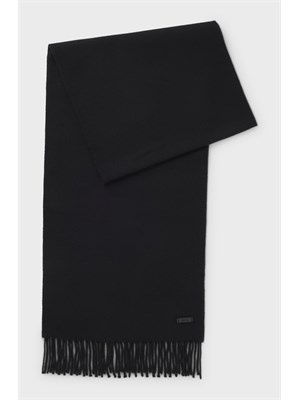 Sciarpa Boss uomo in calda lana nera in UOMO