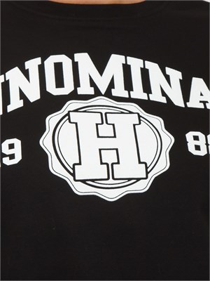 Felpa Hinnominate donna in cotone nero e logo in DONNA