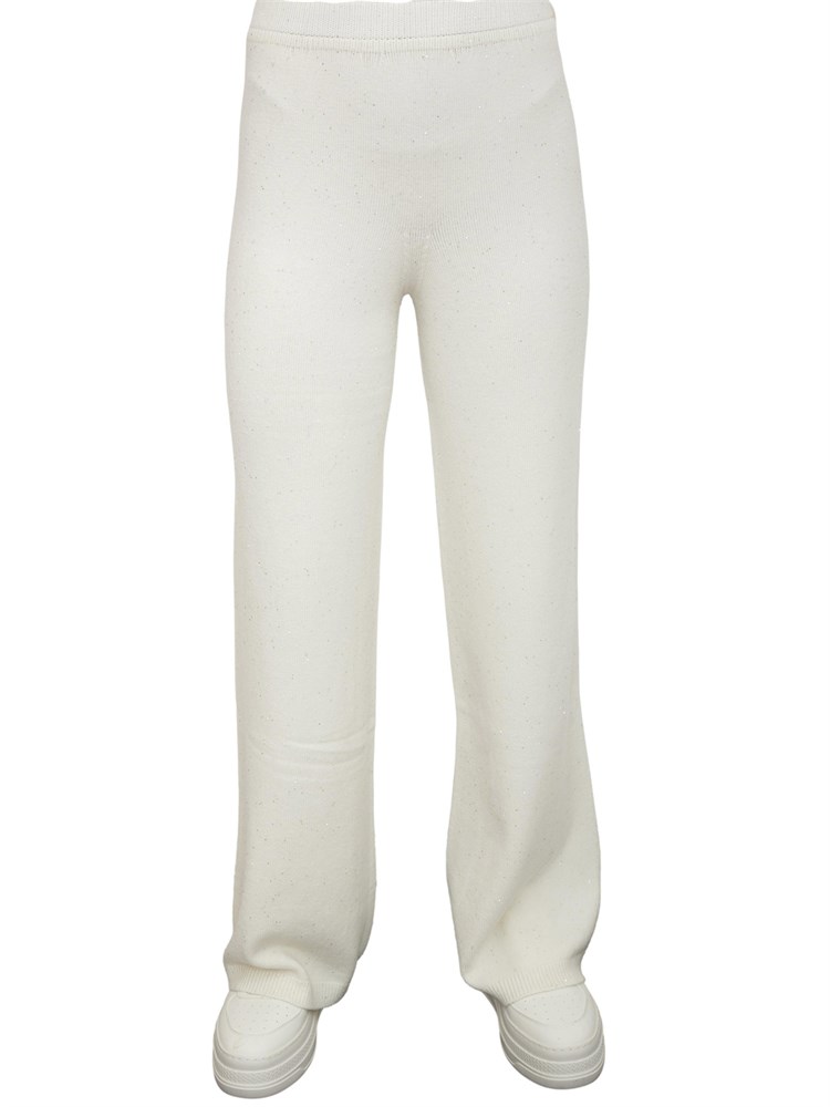 Pantalone palazzo Hinnominate donna in misto viscosa panna con paillettes