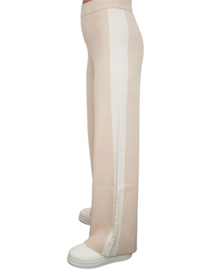 Pantaloni palazzo Hinnominate in misto viscosa beige e bianco in DONNA