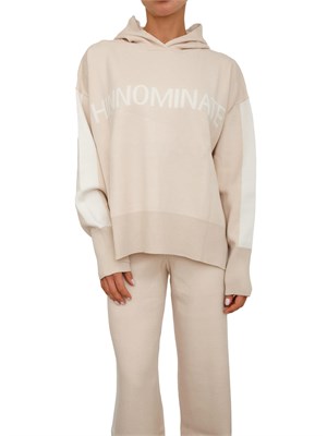 Maglia donna Hinnominate in misto viscosa beige e bianco in DONNA
