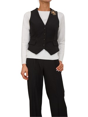 Gilet Elita Kocca nero con spilla in DONNA
