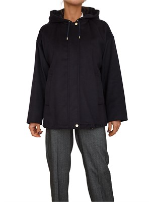 Giaccone donna Derris Max Mara in drap di lana blu in DONNA