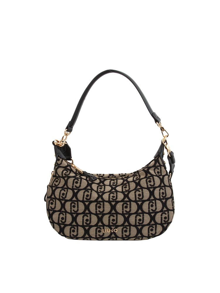 Borsa Liu Jo donna in tessuto beige con logo jacquard