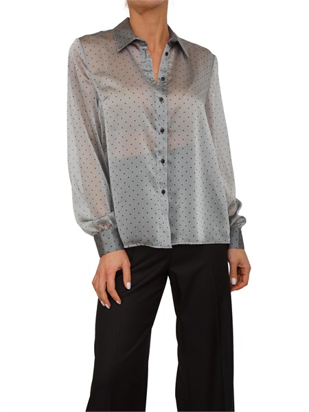 camicia amede kocca in tessuto semi trasparente grigio a pois amedepcm7831abfa3506