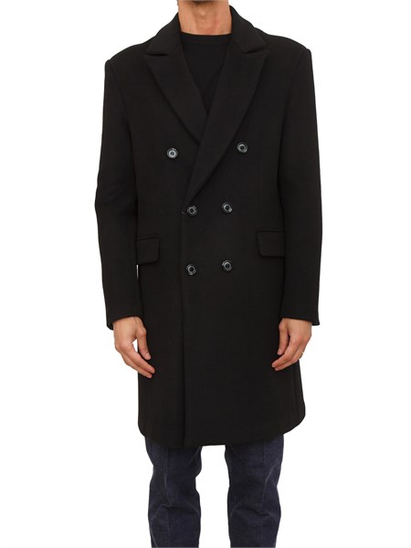 cappotto doppiopetto uomo richmond x in misto lana nero uma25145cp