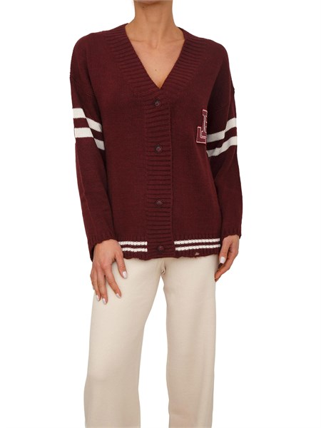 cardigan college hinnominate donna in lana e viscosa bordeaux hmabw02087mttm0001