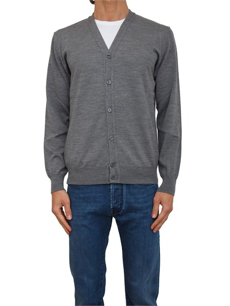 cardigan uomo aiace galassi in lana grigia 1859005