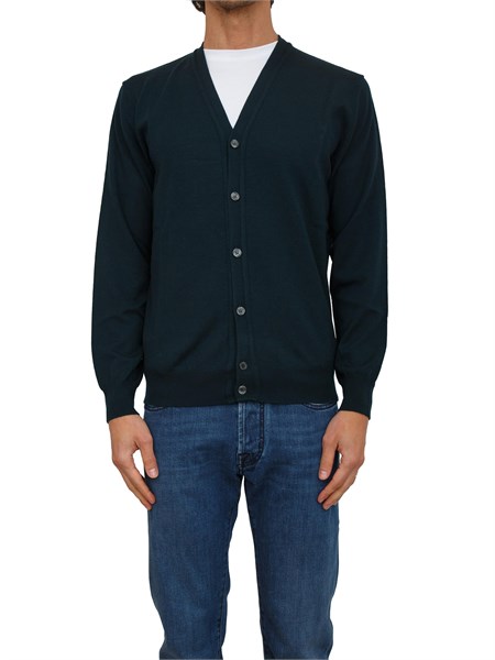 cardigan uomo aiace galassi in lana verde scuro 1859005