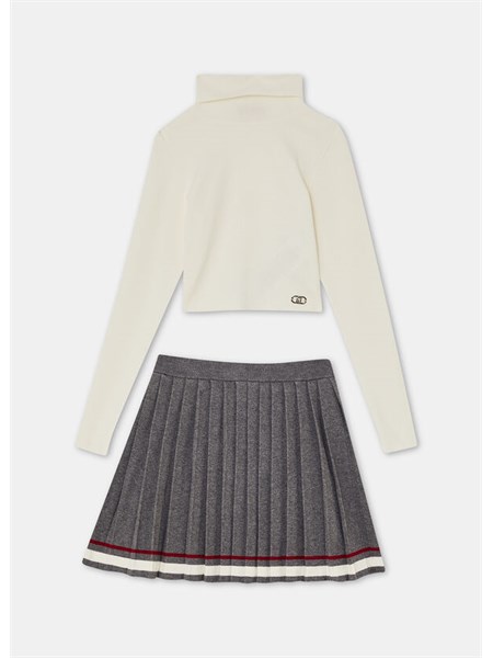 completo liu jo da bambina in maglia di misto viscosa gf5063ms18f