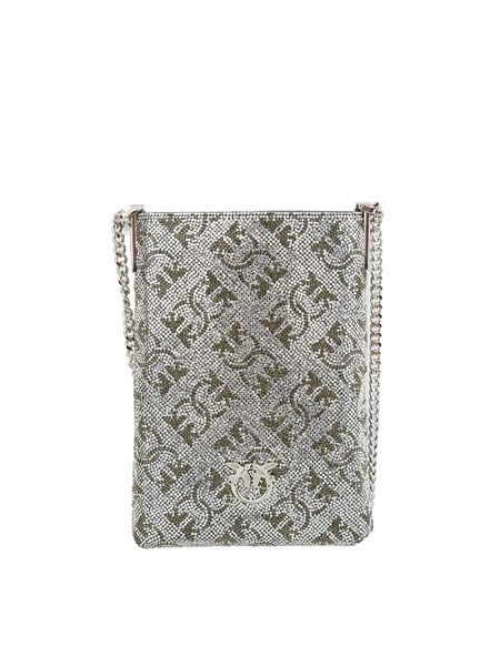 custodia smartphone pinko in pelle con strass argento 105358a20d