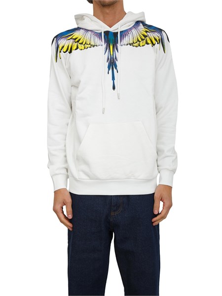 felpa con cappuccio county of milan bianca stampa aquila multicolor f5camahs030