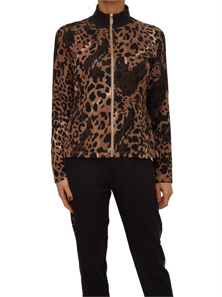 felpa donna liu jo in viscosa stampa animalier all over tf5190js182
