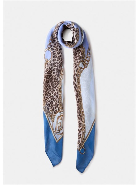 foulard liu jo lilla con stampa animalier e catena 2f5074t0300