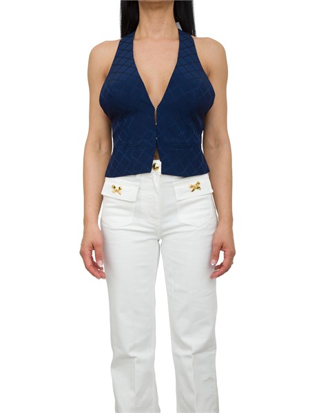 gilet donna elisabetta franchi blu gl00652e2