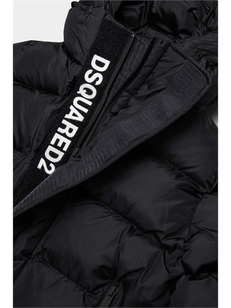 giubbino dsquared2 kids nero in nylon trapuntato dq1090d00bn