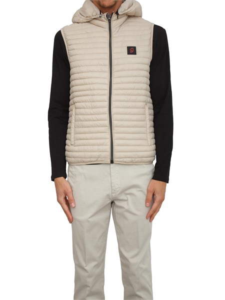 giubbino gilet imbottito liu jo uomo in nylon beige qf5110t4349