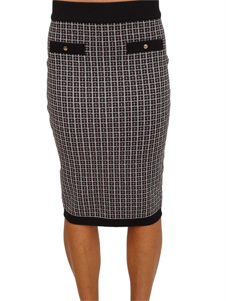 gonna midi fracomina in viscosa motivo jacquard geometrico nero fr25wg4010k503f8