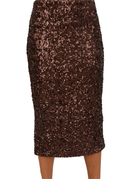 gonna midi marella marrone con paillettes all over rennes