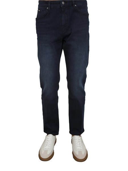 jeans boss uomo in pregiato denim blu effetto used p remaine50549820