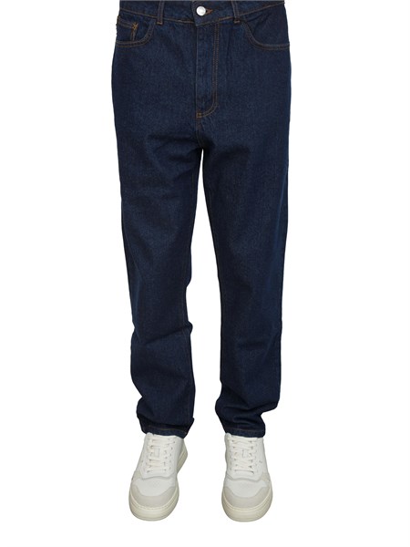 jeans uomo gcds lavaggio blu e logo retro b2cm2900da6