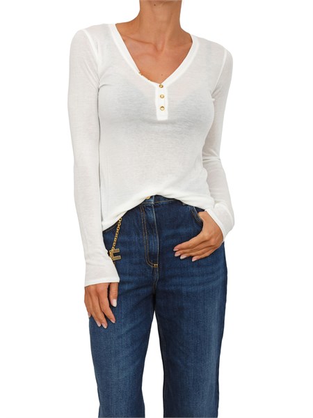 maglia elisabetta franchi in jersey avorio con bottoni md62b58e2