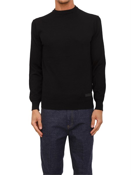 maglia girocollo richmond x uomo in lana nera uma25037ma