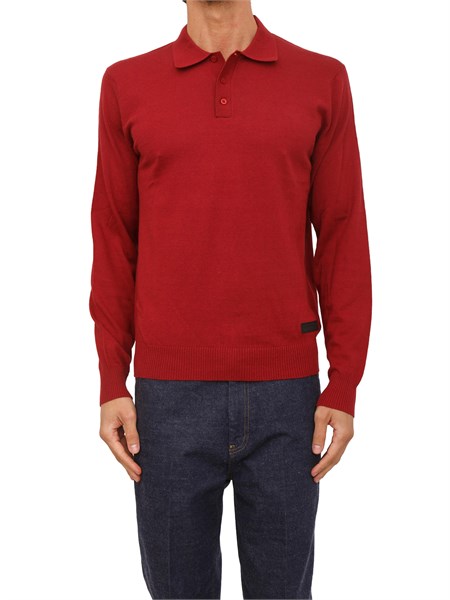 maglia polo richmond x uomo in misto lana rossa uma25209ma