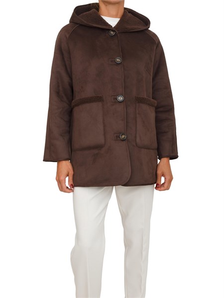 pelliccia gavetta emme marella marrone con cappuccio gavetta