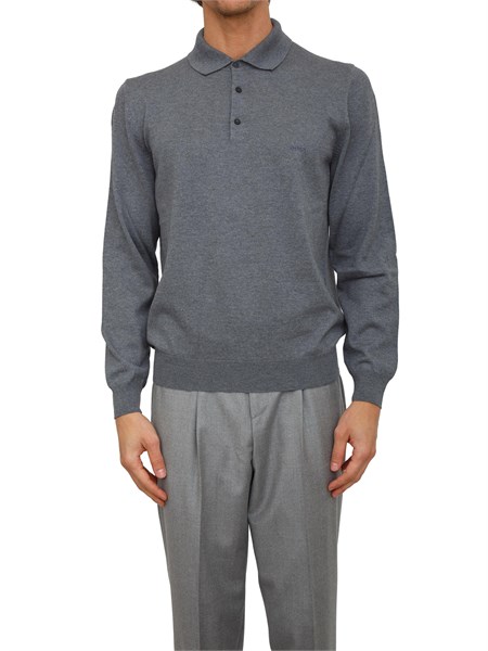 polo maglia boss uomo in lana vergine grigia bono l50476357
