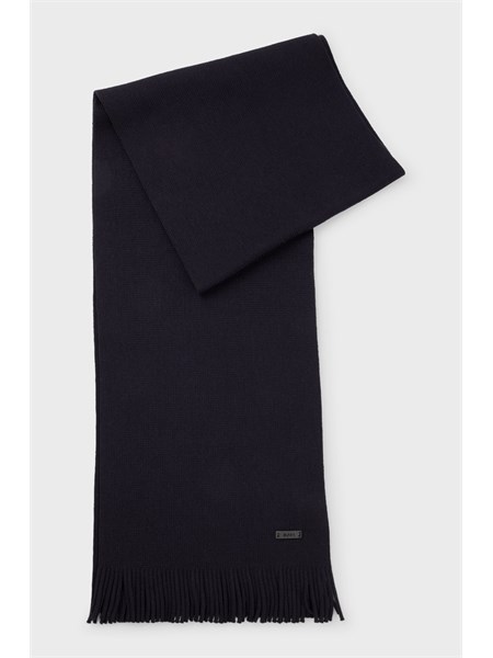 sciarpa boss uomo in lana blu lavorazione raschel albas50495340