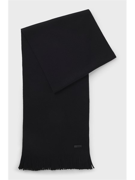 sciarpa boss uomo in lana nera lavorazione raschel albas50495340