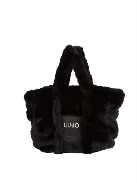 shopping media liu jo donna in teddy nero con logo tf5270e0374